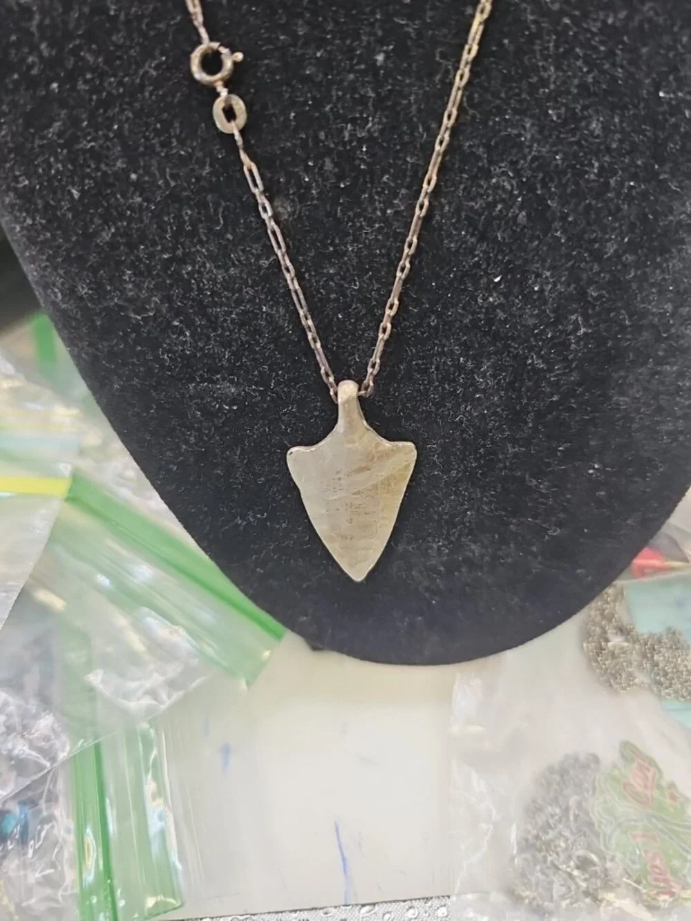 Necklace 3+ 1 Figaro Chain with Arrowhead Pendant Spring Ring Clasp Needs...